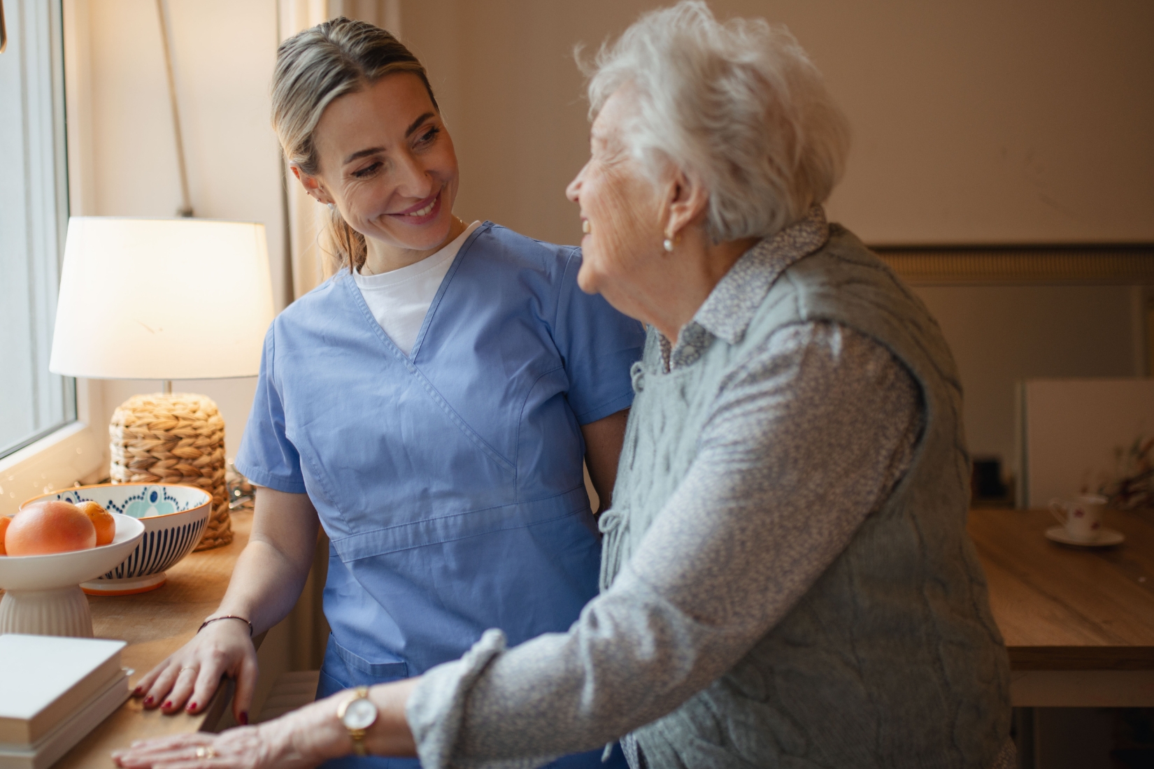 Home care in Maryland - Carewann caregiver helping senior client